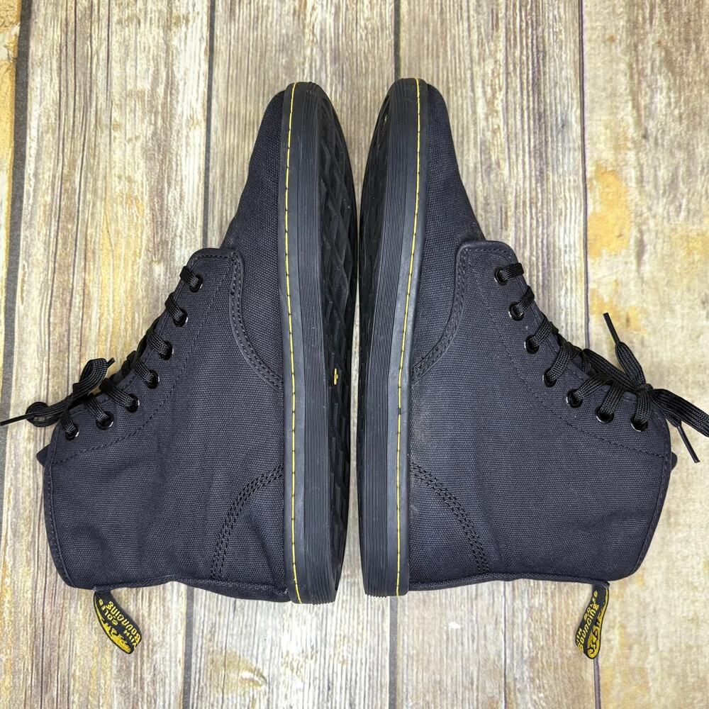 Dr. Martens Shoreditch Goth Minimalist Black Canvas High Top Sneakers Women Sz 8 - Picture 4 of 8